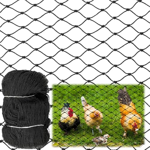 25 x 25 ft Aviary Bird Netting Chicken Netting Commercial Grade Heavy Duty Knotted 1 inch Mesh for Chicken Coops Poultry Blueberries Fruit Trees Net Aviary Garden - size: 25 x 25ft, 1 inches