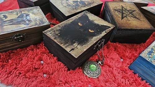 RK Collections Gothic Celestial Black Magic Wooden Boxes (Black Cat) - style: Black Cat