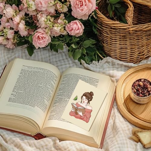 CHGCRAFT Book Woman Clear Stamps Elegant Lady Reading Transparent Handicraft Stamps for DIY Scrapbooking Photo Album Decorative, 6.3x4.3inch - style: Book and Woman