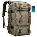 WITZMAN Travel Backpack for Men 40L Large Carry-on Airline Approved | Canvas 3 in 1 Duffle Luggage Bag Fits 16“ Laptop, Shoe Compartment, For Weekend Getaway, Overnight Trip - color: Army Green