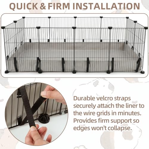 Guinea Pig Cage Liner, 36"x24" Waterproof Bottom Tarp | Fits Midwest & DIY Enclosures, Washable 600D Oxford Fabric, 4" Raised Sides, Base for Rabbits, Small Animals - size: C&C 2x3(24x36 inches)