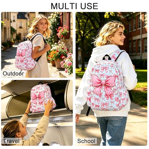 White Pink Kids Backpack School Backpack Teens Bookbag for Girls Boys Hiking Camping Travel Sports - color: White