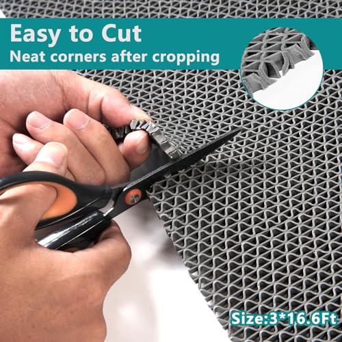 WochiTV Non Slip Drainage Mats PVC Pool Floor Mat 0.23'' Thick Outdoor Indoor Parking Space Mat for Bathroom Garage Basement Backyard Commercial Kitchen 3x16.6Ft - color: Grey, size: 3 x 16.6 ft