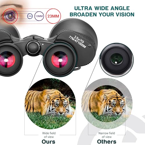 ESSLNB Giant Binoculars Astronomy 15X70 with Phone Adapter Tripod Adapter and Carrying Bag FMC Waterproof Binoculars for Adults Kids - size: Small