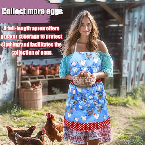 MOMWOW Chicken Egg Apron for Collecting Eggs - 11 Pocket Adult Egg Gathering Apron for Chicken Duck Goose Quail Eggs - color: Bule