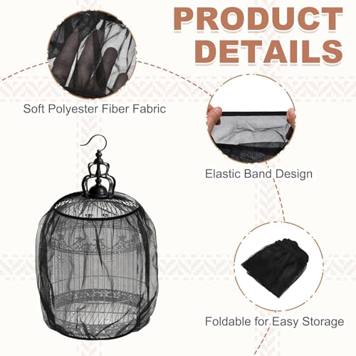 Bird Cage Seed Catcher, Bird Cage Net Cover Seeds Guard, Universal Birdcage Accessories, Black/White, Circumference 59.1"-70.9", Height 21.7" for Parrot Cockatiel Enclosures - color: Black/White, size: Circumference 59.1"-70.9", height 21.7"