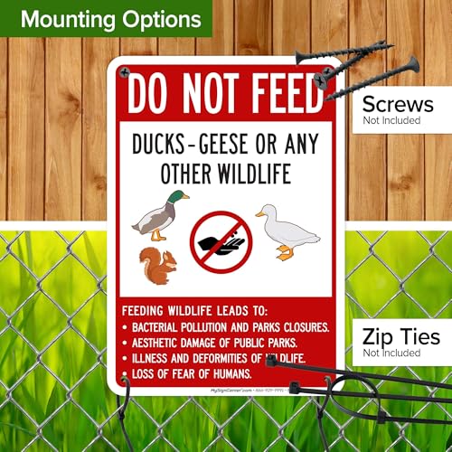 Do Not Feed Ducks Geese Or Any Other Wildlife Sign Sign, 10x7 Inches, Rust Free .040 Aluminum, Fade Resistant, Made in USA by My Sign Center - size: 7x10 Aluminum