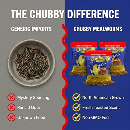 Chubby North American Grown Dried Mealworms | 7.5 lbs | Non-GMO High-Protein Treats for Chickens, Ducks & Wild Birds – Sustainable Chicken Feed - size: 7.5 Pound (Pack of 3)