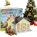 FlowaFoli Bird Feeder House for Outside, Decorative Large Bird Feeders for Outdoors with Rainbow Acrylic Panels, Ideal Gift for BirdLovers to Attract Feathered Friends Year-Round - style: Premium