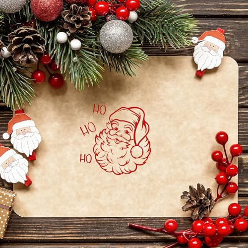 Whaline 5 Sheet Christmas Clear Stamps Wreath Snowman Gnome Silicone Transparent Stamps Greeting Words Border Stamp Cards for DIY Craft Card Making Scrapbooking Embossing Album Decor - style: Christmas