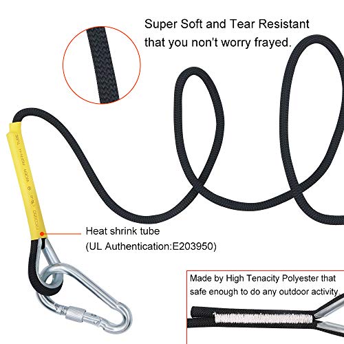 X XBEN Outdoor Climbing Rope 10M(32ft) 20M(64ft) 30M(96ft) 50M(160ft) 70M(230ft) 152M(500FT) 352M(1000FT) Static Rock Climbing Rope for Escape Rope Ice Climbing Equipment Fire Rescue Parachute - color: Black, size: 1/3 Inch x 160 Feet