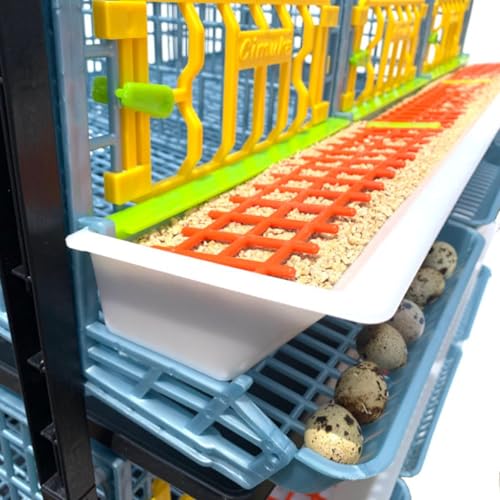 Cimuka Jumbo Quail Breeding Cage Indoor – 2 Layer Stackable Quail Pens & Coops | 38.6" x 24" x 35.8" Easy Clean, Rust-Free, Plastic Breeder System with Removable Divider & Egg Collection Trays - style: Jumbo