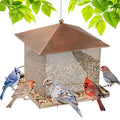 Bird Feeder, Heavy Duty Metal Bird Feeders for Outdoor Hanging | Waterproof Snowproof, 9LB Large Capacity, Easy to Fill and Clean, Wild Birdfeeder, for Garden Yard Outside Backyard - size: Square, 9 pounds