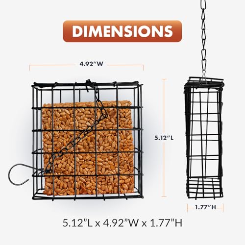 Newhouse Pet Single Cake Suet Basket Bird Feeder NHP-Suet-BLK, Small Hanging Bird Feeder for Outdoors, Suet Cake Holder for Jays, Woodpeckers, Chickadees, Wrens, and Other Birds - style: Suet Feeder