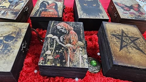 RK Collections Gothic Celestial Black Magic Wooden Boxes (Skeleton) - style: Skeleton
