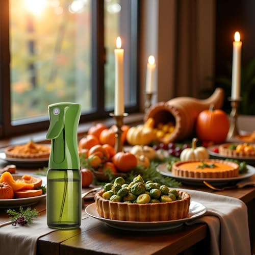 Oil Sprayer 150ml glass bottle. Upgraded Version.Fine Mist Spray Bottle for Air Fryer, Olive Oil, Avocado Oil, Healthy Nonstick Frying, Commercial & Home Kitchen Use (Dark Black and Green) - style: Dark Black and Green