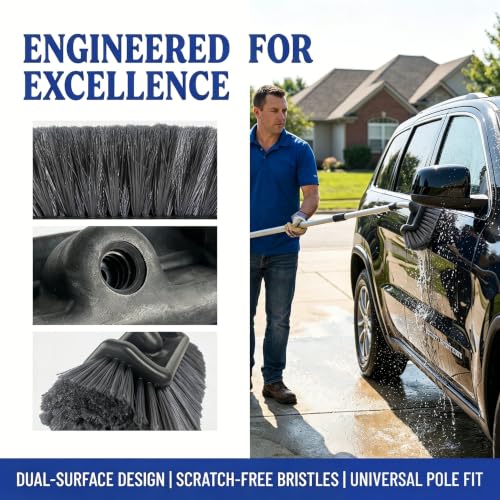 11.5" Car Wash Brush with Ultra-Soft Bristle for Car,Truck,RV&Boat Exterior Cleaning,Dark Gray