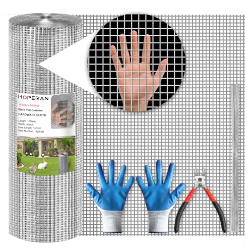 HOPERAN Hardware Cloth 1/2 Inch 36 x 100 ft, 19 Gauge Chicken Wire Fencing | Hot Dipped Galvanized After Welding, Rust resistant, Heavy-duty, for Garden Fencing Gopher Wire Rabbit Cage Poultry Netting - size: 1/2in 36in × 100ft