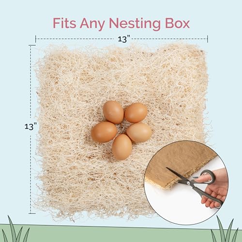 Chicken Nesting Pads (10 Pack) USA Grown, 100% Biodegradable, Sustainably Harvested, Aspen Excelsior Pads, 13"x13", Chicken Nesting Box Pads - size: 10 Pack