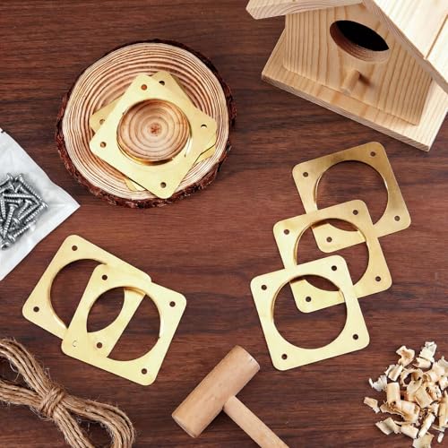 Hotop 18 Pcs 1 1/2'' Opening Bluebird Metal House Hole Guard with Rain Baffle Portal Bird House Protect Bird Room Guard Copper Portal with Opening for Eastern Bluebird Rooms Sparrow Houses - size: 1 1/2'', style: Opening with Rain Baffle