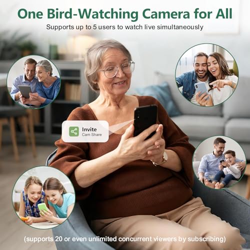 Smart Bird Camera Solar Powered with Pole for Feeder/Bath Birdwatching | 2.5K UHD Video Auto Capture, Free AI Bird Identification, Instant Alerts, Wireless Outdoor Cam, 2.4G, for Mom/Dad/Bird Lovers