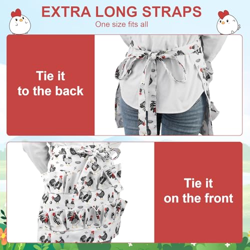 Egg Collecting Apron and Basket, 12 Pouches Chicken Egg Apron with 7 Pouches Basket, Aprons for Fresh Eggs - color: Style 1
