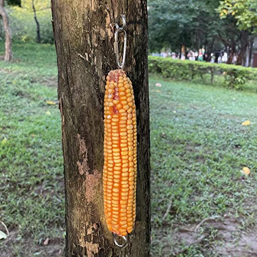 Hanging Squirrel Feeder Outside Corn Cobs Holder for Squirrels Chipmunk Funny Toy (Stainless Steel C) - color: STAINLESS STEEL C