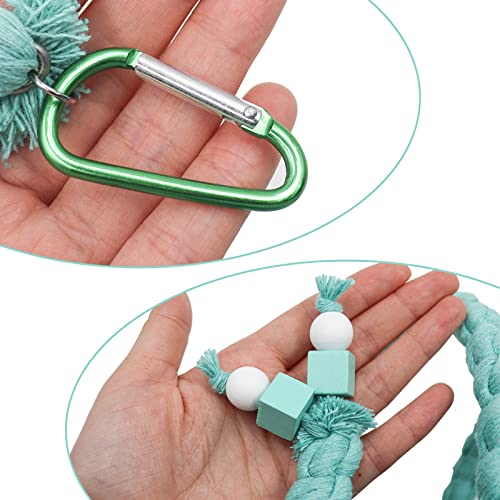 Dnoifne 59 Inch Spiral Rope Perch, Bird Cage Stand Pole Accessory, Climbing Toy for Parrot, Parakeet, Budgie, Lovebird, Cockatiel (59"/1.5 M) - color: Blue, size: 59 inches