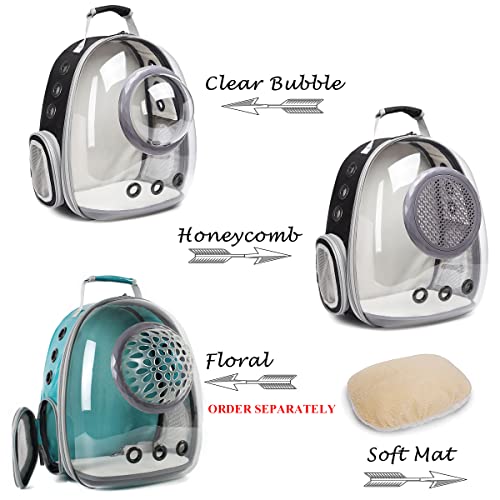 Bubble Cat Carrier Backpack, Transparent Pet Carrier Backpack for Small Puppy and Bunny, Space Capsule Bubble Cat Backpack Carrier, Airline Approved Waterproof Green Pet Backpack for Small Dog - color: Black