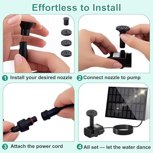 2W Solar Fountain for Bird Bath, Solar Powered Water Fountain - color: 2w Solar Fountain Pump