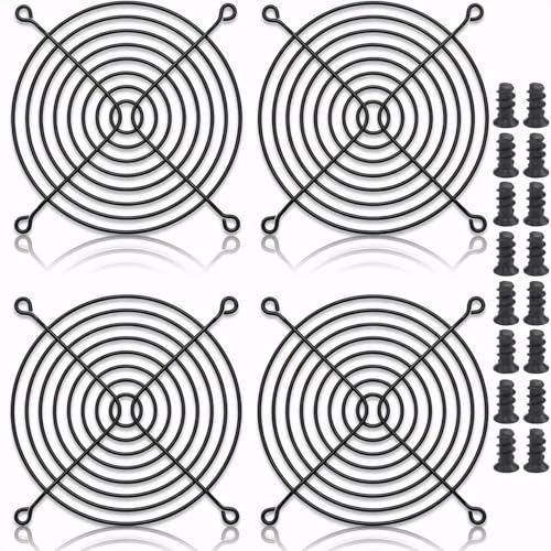 Easycargo 4pcs 120mm Fan Grill Guard Black with Screws