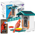 Happy Birdy Smart Bird Feeder with Camera - 2.5K HD Video, Wild Bird Feeder with Wall Mount & Pole Strap Kit, Free AI App IDs 10K+ Birds, Solar Power Panels, Infrared Night Vision, Weatherproof IP67
