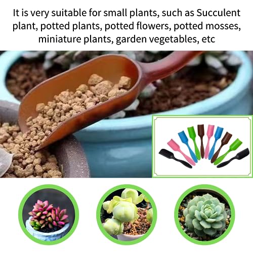 10Pcs NINGDAN Mini Shovel,Plastic Mini Gardening Shovel Spoons Soil Scoops,Cultivation Digging Transplanting Tools for Succulents Potted Flowers,Milk Powder/Coffee Beans Scoops (5 Colors) - color: 5 colors