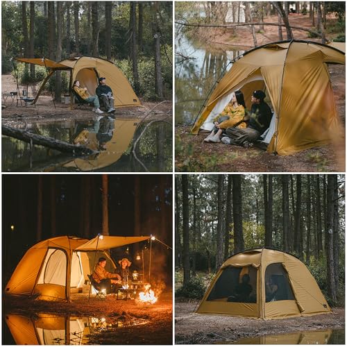Naturehike Dune Hot Tent with Stove Jack, 117 sq ft 4 Seasons Camping Tent, 2-4 Person Waterproof Large Tent for Family, Car Camping, Picnic, Fishing, 6 Person - color: Dune7.6-Tent