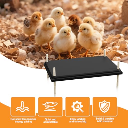 ZIDA Chick Brooders Heating Plate - 16 x 24 Inch Height and Angle Adjustable, Constant Temperature Setting 80w Brooder Heat Plate, Can Heat 50 Chicks, Low Decibel, Energy Saving and Safer