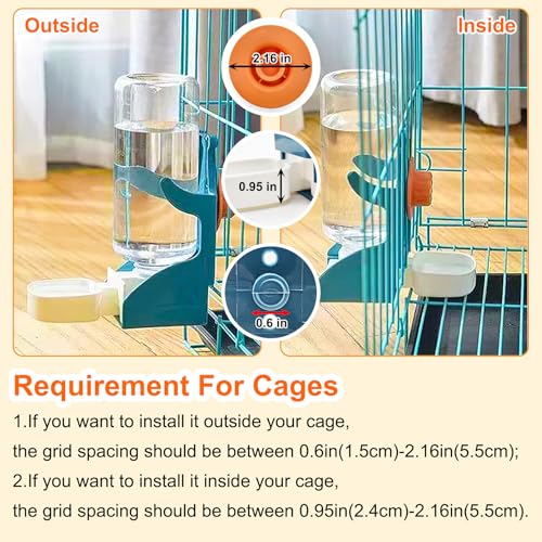 VCEPJH No Mess Bird Feeder with Water Dispenser, Automatic Parrot Feeder Drinker Parakeet Seed Dispenser Food Container with Cage Perch for Lovebirds Conures Budgies Canary Finch (4Pcs) - color: Blue
