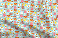 Spoonflower Fabric Breakfast Fun Scale Cute on Petal Signature Cotton | Fat Quarter | Egg Food Eggs Milk Pancakes | Use for Sewing Quilting Apparel Home Decor - size: Fat Quarter