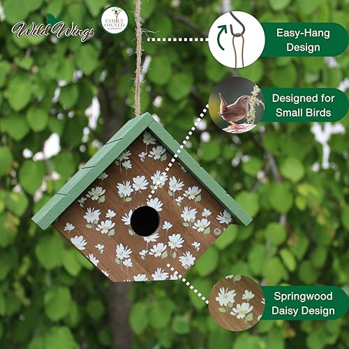 Wild Wings Decorative Wren House Springwood Daisy, Green - style: Springwood Daisy