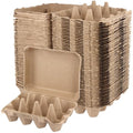 HOIGON 50 PCS 12 Cell Empty Paper Egg Cartons, Sturdy Pulp Fiber Egg Container Holder With Lids, Recycled Cardboard Egg Cartons