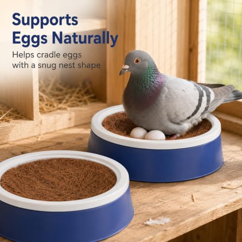 Toddmomy 2 Sets Pigeon Nest Egg Pad with Plastic Nest Pans Bird Accessory Kit for Doves Reusable Breathable Coir Mats 9.52 X 9.52 X 2.36 in for Cage Supplies