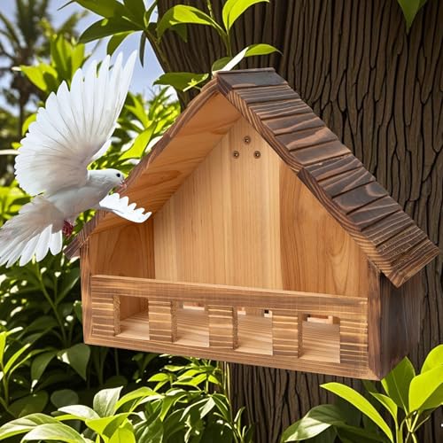 SWANGSA Mourning Dove Nesting Box, Carbonized Cedar Birdhouses for Outdoor Doves and Other Small Birds - size: 1 Pack