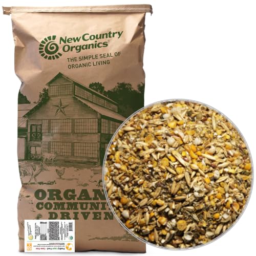 New Country Organics | Corn-Free Classic Layer Chicken Feed for Laying Hens | Corn-Free and Soy-Free | 17% Protein | Certified Organic and Non-GMO Chicken Food | 50lbs Bag - size: 50 Pound (Pack of 1)