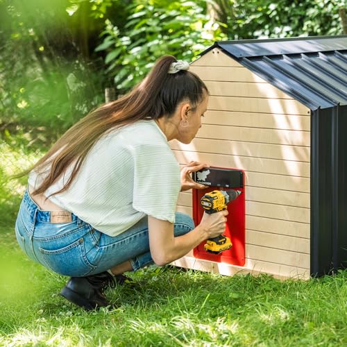 Run-Chicken Door T50 – Automatic Chicken Coop Door Opener, Battery Powered & Weatherproof Aluminum, Smart App & Timer Control, Predator Proof, Easy Install, Reliable All-Season Performance (Red)