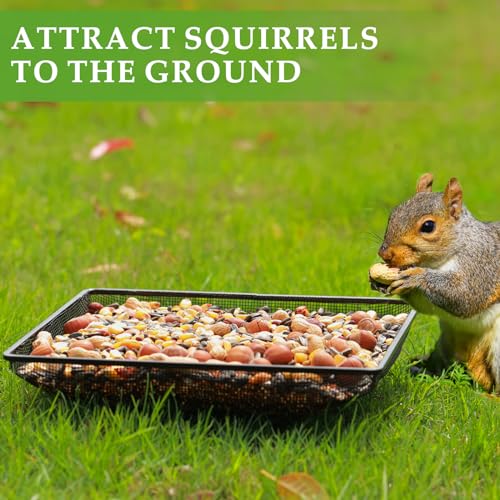 Ground Bird Feeder Tray 11x11 Inches, Metal Platform Mesh Seed Tray for Bird Feeders, Great Attracting Garden Yard Decoration for Wild Birds Squirrels Dove,1 Pack - size: 11x11 inches (1 pack)