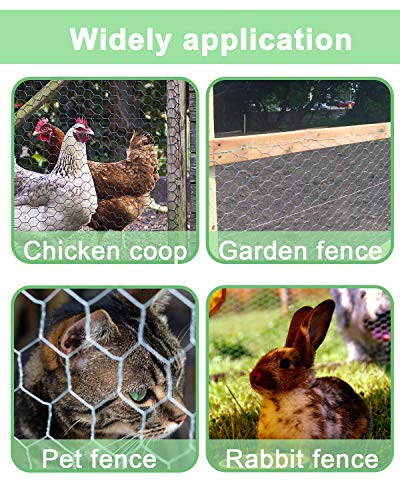Chicken Wire Mesh, 1-Inch Poultry Netting Fence, 57 in x 25 ft | Versatile poultry netting for garden fences, animal barriers, chicken or rabbit enclosures, pet areas, and crafts. - size: 57 inchx25 Ft