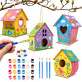 BELEEV 4 Pack Bird House Kit for Kids, DIY Birdhouse Kits to Build & Paint, Include Paints & Brushes, Wooden Arts and Crafts Gift for Children Boys Girls Ages 4-12 - color: 4 Pack Bird House