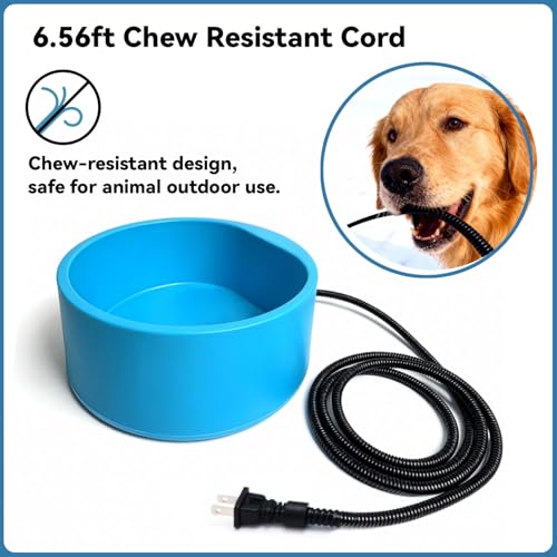 Heated Water Bowl for Chicken, Large Capacity 125OZ Poultry Water Heater for Hens Turkey Goose Duck Pigeon Poultry Birds Drinker in Winter, Chicken Coop Accessories No More Frozen Water