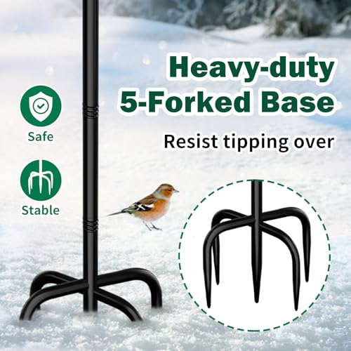 Heated Bird Bath for Outside Winter, Powerful 100W Thermostat Control Heated Bird Baths for Outdoors with 5-Prong Metal Stake, Heated Birdbath Water Heater for Garden Yard Patio Lawn (Green) - color: Green