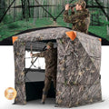 VEVOR Hunting Blind，See Through Ground Blinds with Carrying Bag, 360 Degree Portable Camouflage Tent，Durable Concealed Shelter with Silent Side Door and Window, for Turkey and Deer - size: 4-5 Person（270° See Through) (H-79''）