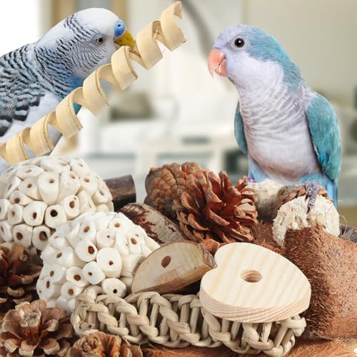 Kyouki Bird Toys Parrot Natural Bird Foraging Box Foot Toys for Parakeets,Cockatiels,Conures,Love Birds,and Other Small to Medium Birds (Large) - size: Large